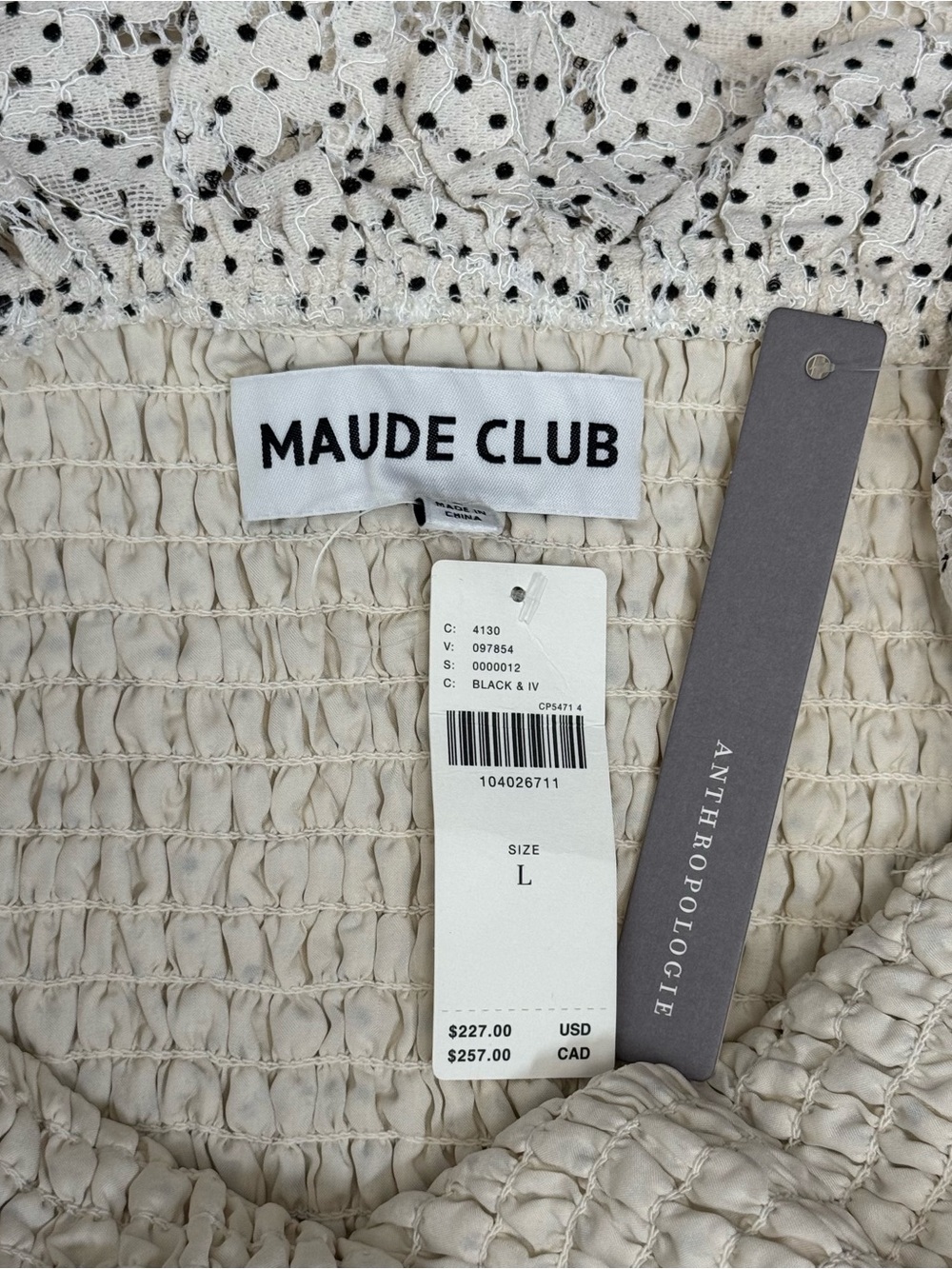 Anthropologie Romantic Coquette Maude Club Strapless Polka Dot Maxi Dress NWT L - Picture 9 of 9